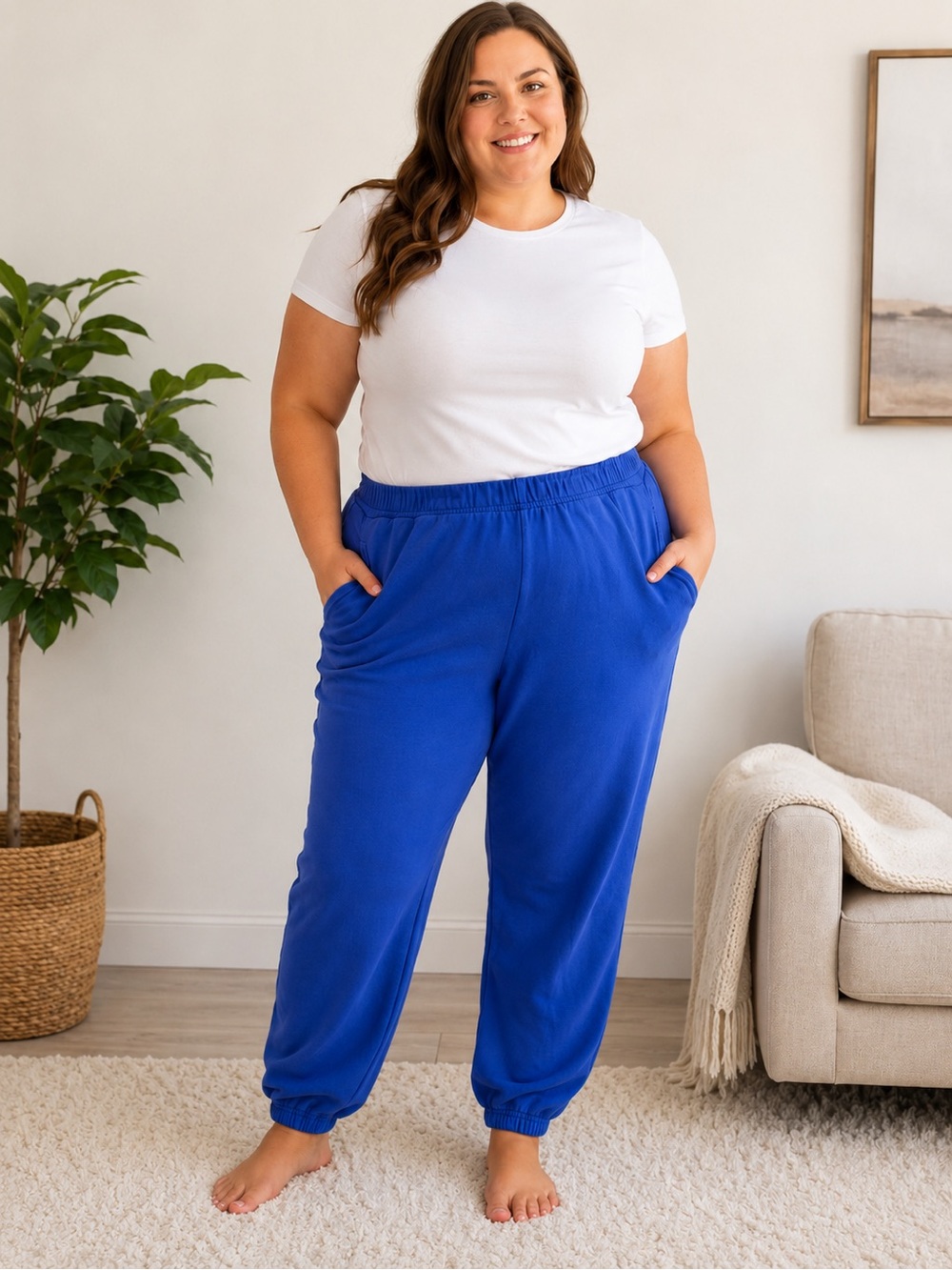 Brunette The Label Royal Blue Jogger Sweatpants | Cozy Lounge Athleisure